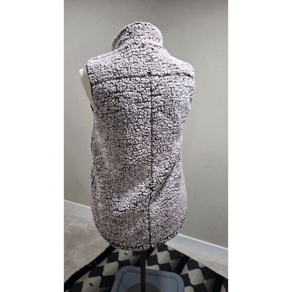 Thread & Supply Womens Sherpa Zip-Up Vest Medium 100% Polyester Brown - Picture 4 of 8